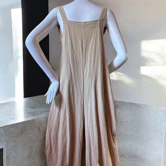 ✨ Boho-Inspired Beige Utility Jumpsuit – Size M (NWT) ✨ - Picture 3 of 4